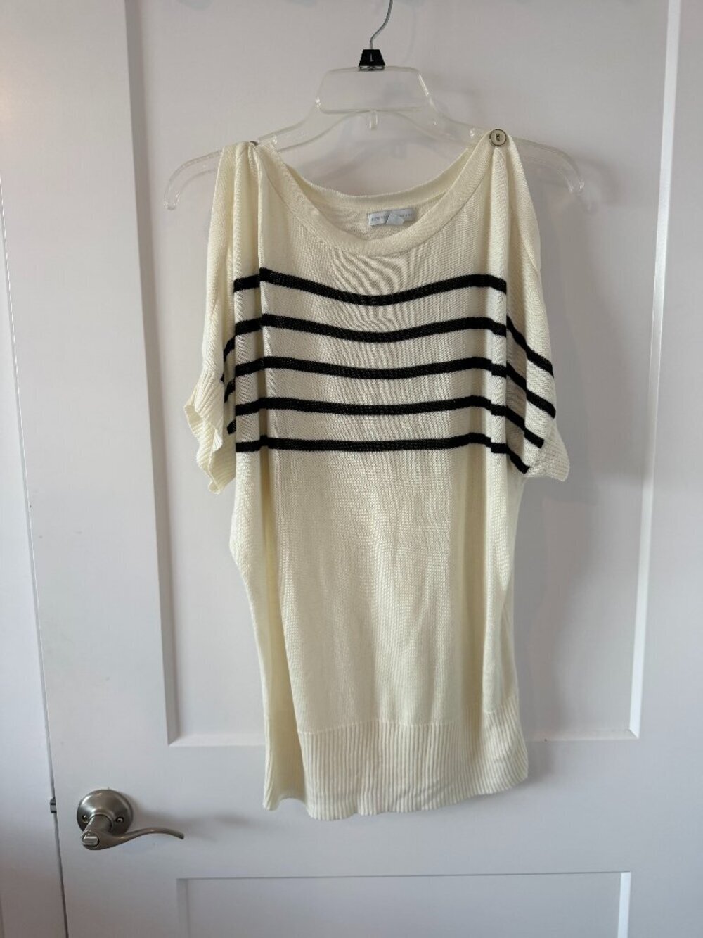 New York & Company Cold Shoulder Top